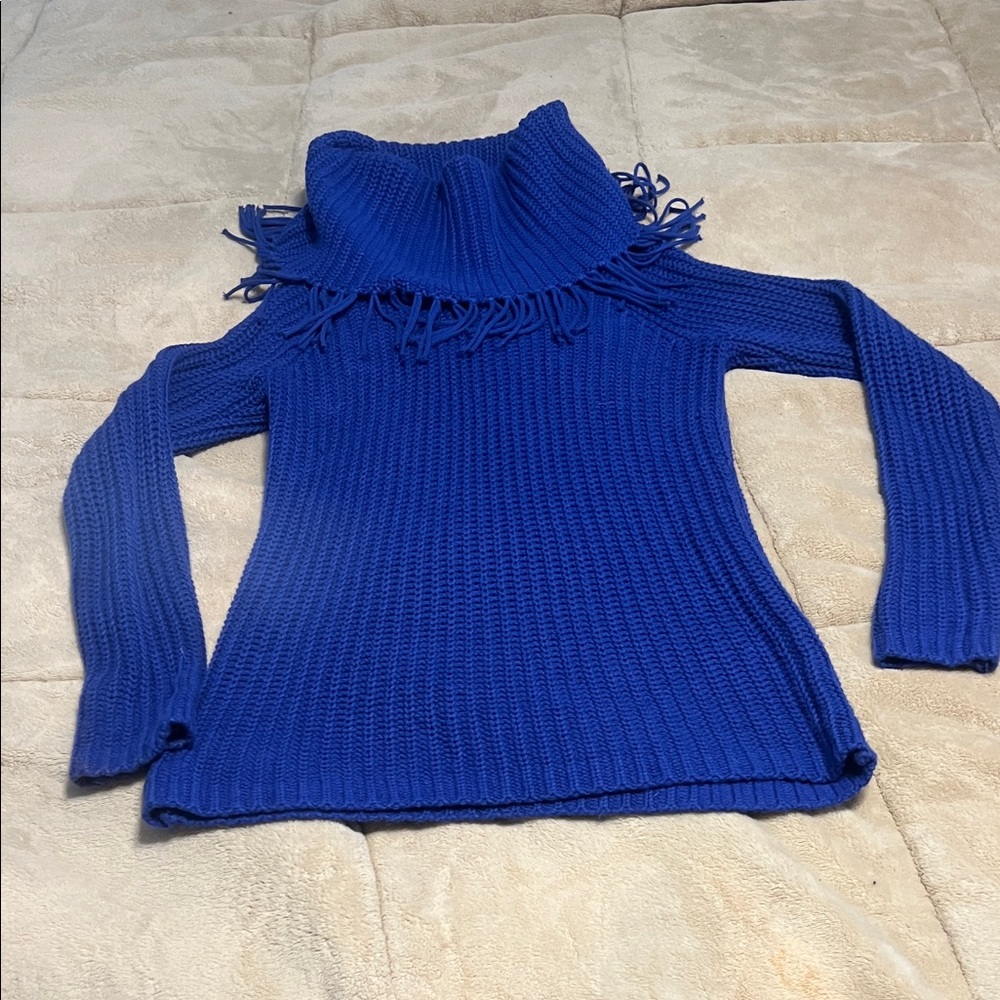 Chico's Royal Blue Cowl Neck Sweater
